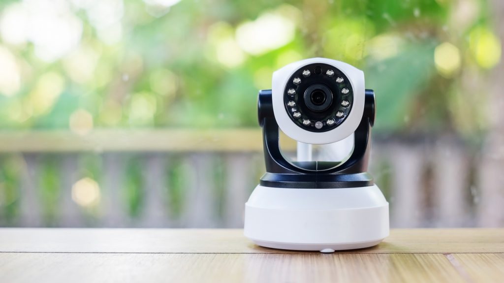 A CCTV camera on a table