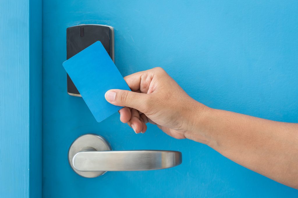 A key card access control system