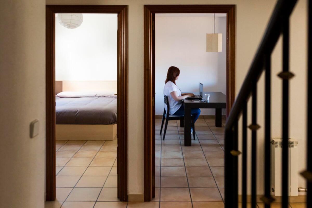 Secure electronic door access installed at a student dormitory entrance