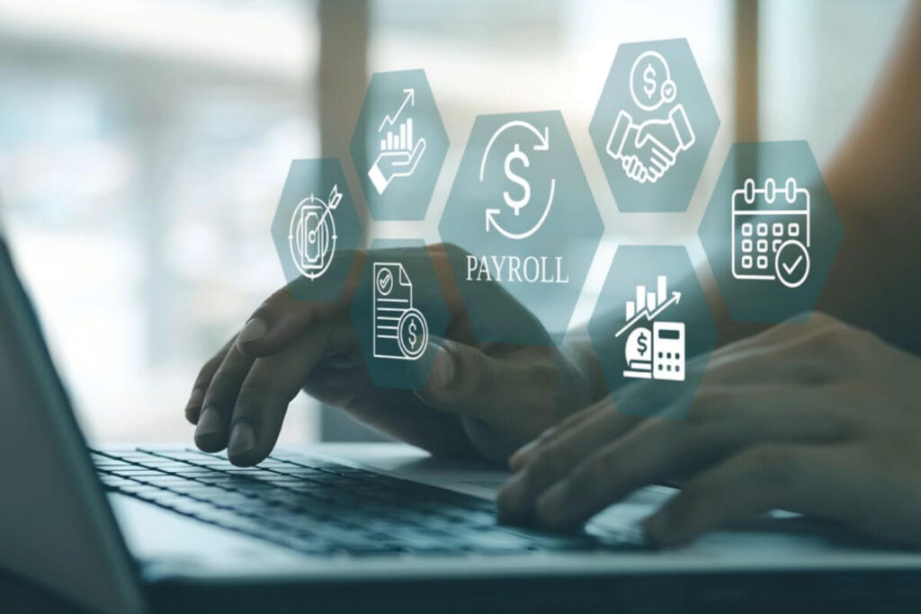 HR and admin professionals reviewing automated payroll reports using TimeCheK integration